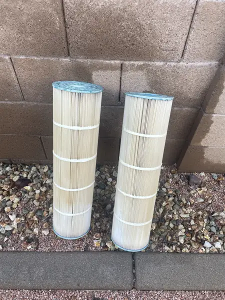 Two filter cartridges after cleaning