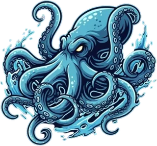 Kraken Clean AZ logo: a blue octopus in a splash of water